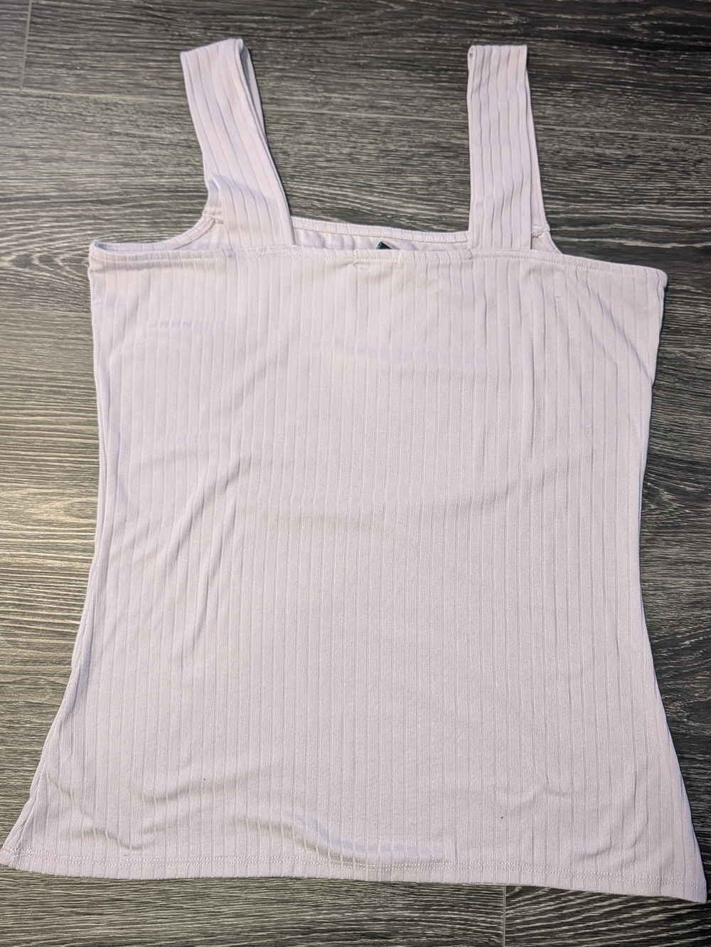 Ribbed Square-Neck Camisole in Light Lavender